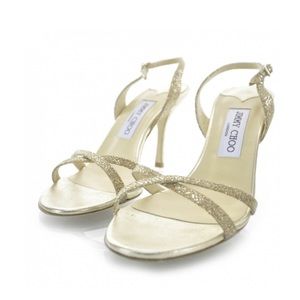 Strappy India Glitter Metallic Sandal Heels size 41.